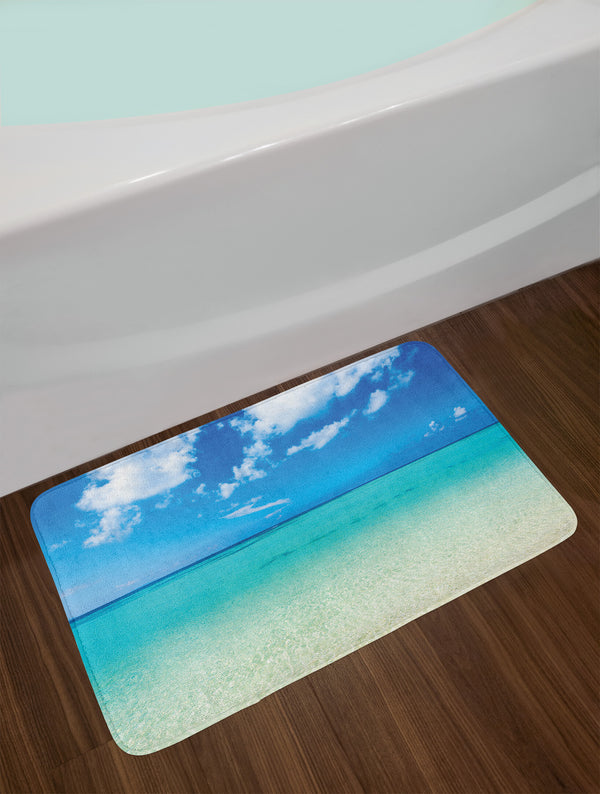 Tropical Fluffy Bath Mat for Bathroom Decor Plush Mat with Non Slip Backing