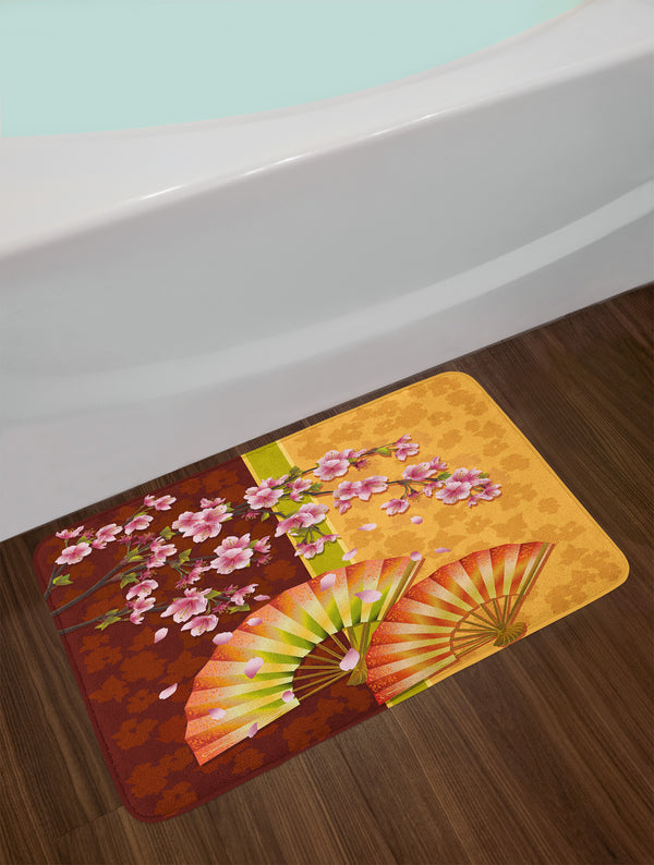 Floral Fluffy Bath Mat for Bathroom Decor Plush Mat with Non Slip Backing