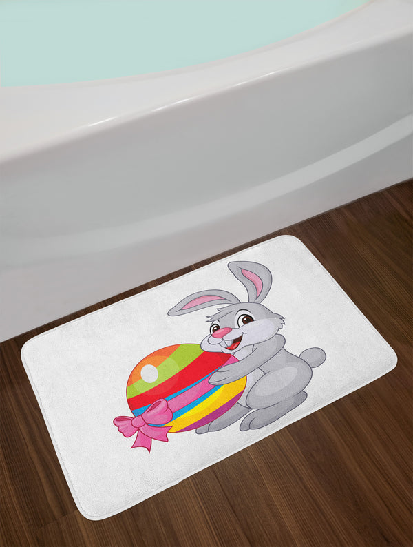 Easter Fluffy Bath Mat for Bathroom Decor Plush Mat with Non Slip Backing