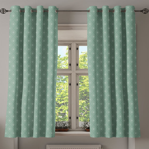 Fleur De Lis Decorative Grommet Curtain 2-Panel Window Drapes for Bedroom Living Room