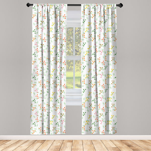 Autumn Lightweight Curtains for Window Decor Microfiber 2 Panel Set for Living Room & Bedroom