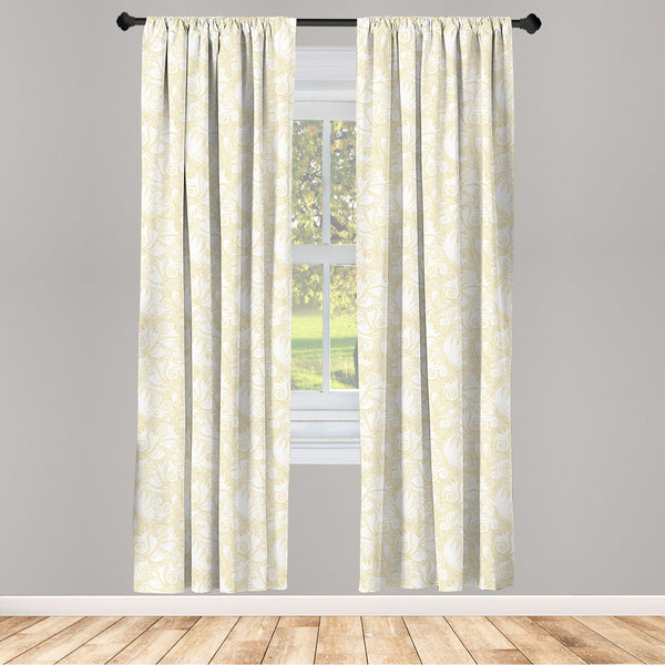 Abstract Lightweight Curtains for Window Decor Microfiber 2 Panel Set for Living Room & Bedroom