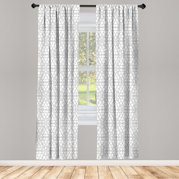 Geometric Lightweight Curtains for Window Decor Microfiber 2 Panel Set for Living Room & Bedroom