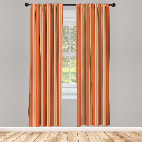 Burnt Orange Lightweight Curtains for Window Decor Microfiber 2 Panel Set for Living Room & Bedroom