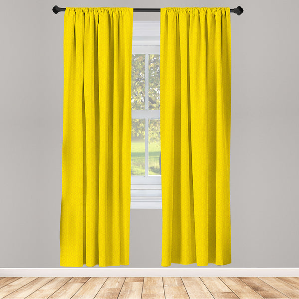 Yellow Lightweight Curtains for Window Decor Microfiber 2 Panel Set for Living Room & Bedroom