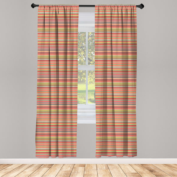 Abstract Lightweight Curtains for Window Decor Microfiber 2 Panel Set for Living Room & Bedroom