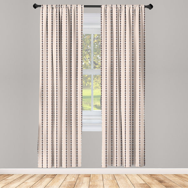 Geometric Lightweight Curtains for Window Decor Microfiber 2 Panel Set for Living Room & Bedroom