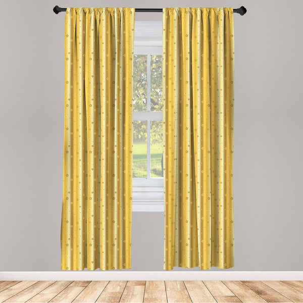 Retro Lightweight Curtains for Window Decor Microfiber 2 Panel Set for Living Room & Bedroom