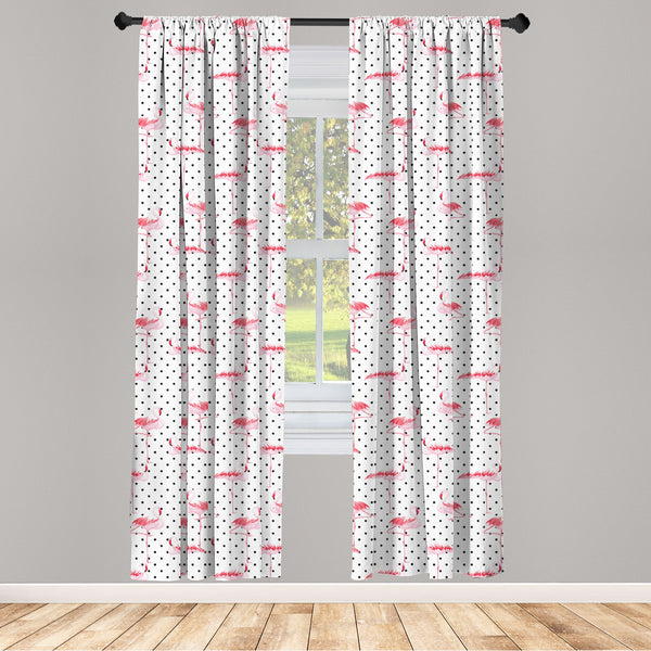 Retro Lightweight Curtains for Window Decor Microfiber 2 Panel Set for Living Room & Bedroom