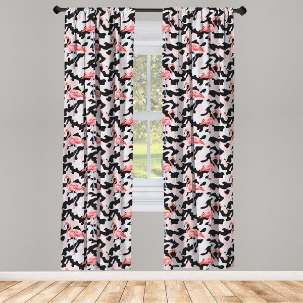 Camo Lightweight Curtains for Window Decor Microfiber 2 Panel Set for Living Room & Bedroom