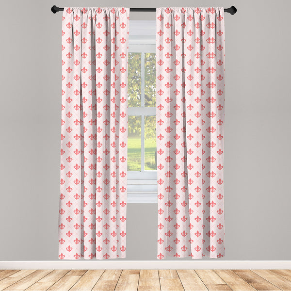 Coral Lightweight Curtains for Window Decor Microfiber 2 Panel Set for Living Room & Bedroom