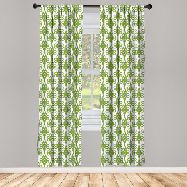 Irish Lightweight Curtains for Window Decor Microfiber 2 Panel Set for Living Room & Bedroom