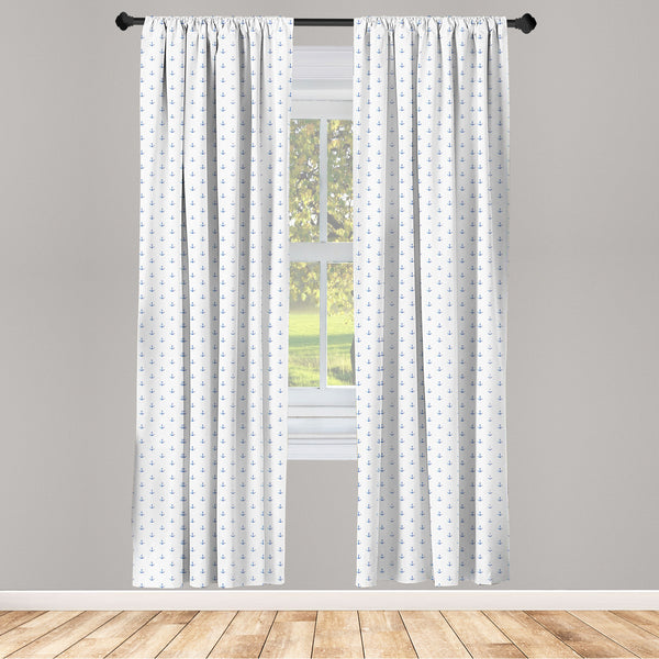 Anchor Lightweight Curtains for Window Decor Microfiber 2 Panel Set for Living Room & Bedroom