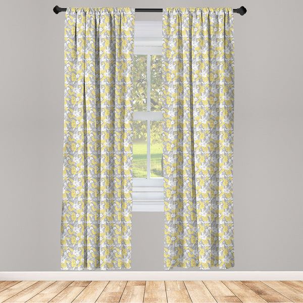 Luau Lightweight Curtains for Window Decor Microfiber 2 Panel Set for Living Room & Bedroom