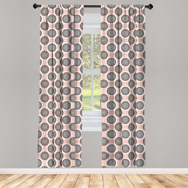 Peach Lightweight Curtains for Window Decor Microfiber 2 Panel Set for Living Room & Bedroom