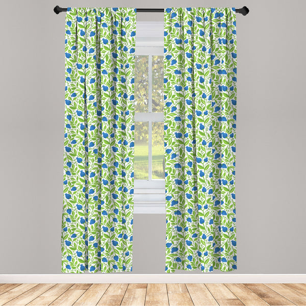 Fruits Lightweight Curtains for Window Decor Microfiber 2 Panel Set for Living Room & Bedroom