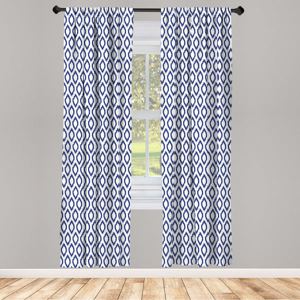 Ikat Lightweight Curtains for Window Decor Microfiber 2 Panel Set for Living Room & Bedroom