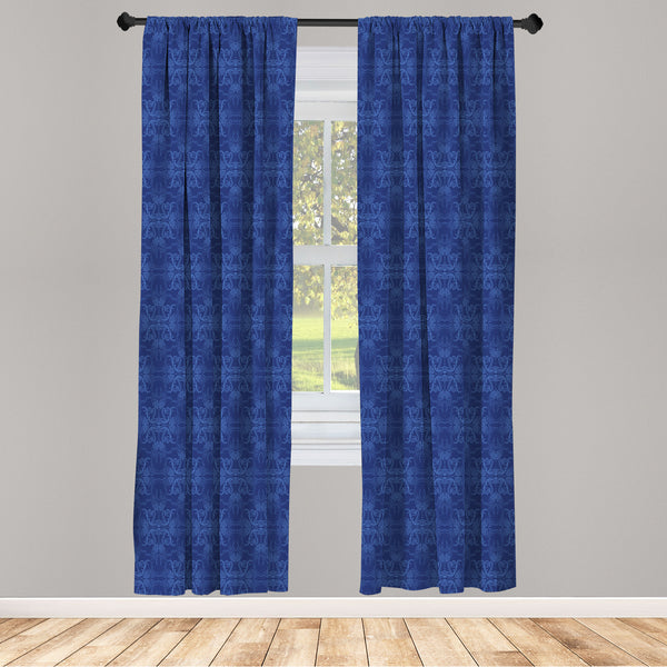 Damask Lightweight Curtains for Window Decor Microfiber 2 Panel Set for Living Room & Bedroom