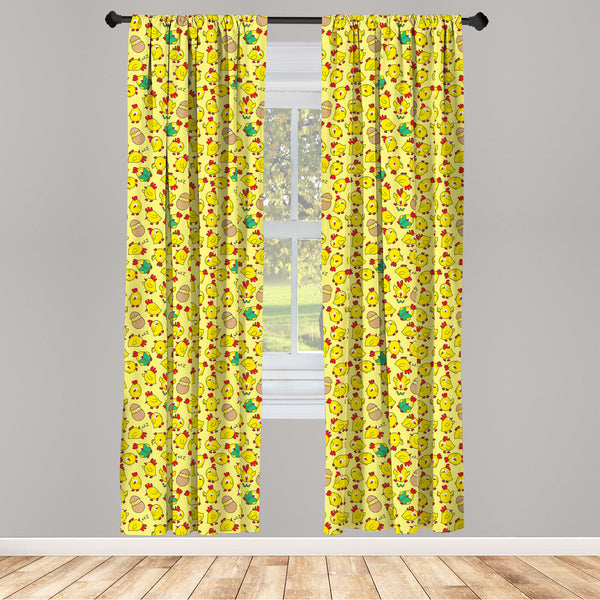 Animal Lightweight Curtains for Window Decor Microfiber 2 Panel Set for Living Room & Bedroom