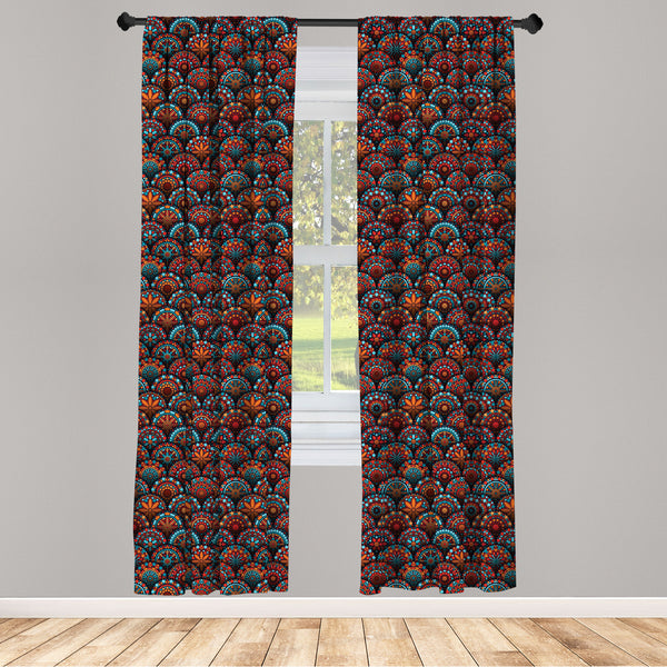 Moroccan Lightweight Curtains for Window Decor Microfiber 2 Panel Set for Living Room & Bedroom