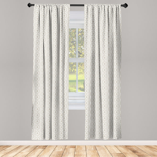 Moroccan Lightweight Curtains for Window Decor Microfiber 2 Panel Set for Living Room & Bedroom