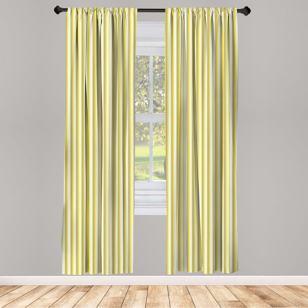 Yellow Lightweight Curtains for Window Decor Microfiber 2 Panel Set for Living Room & Bedroom