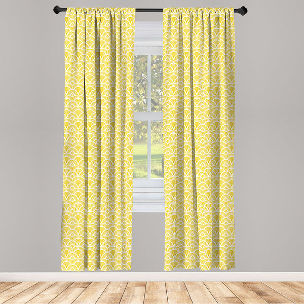 Yellow Lightweight Curtains for Window Decor Microfiber 2 Panel Set for Living Room & Bedroom