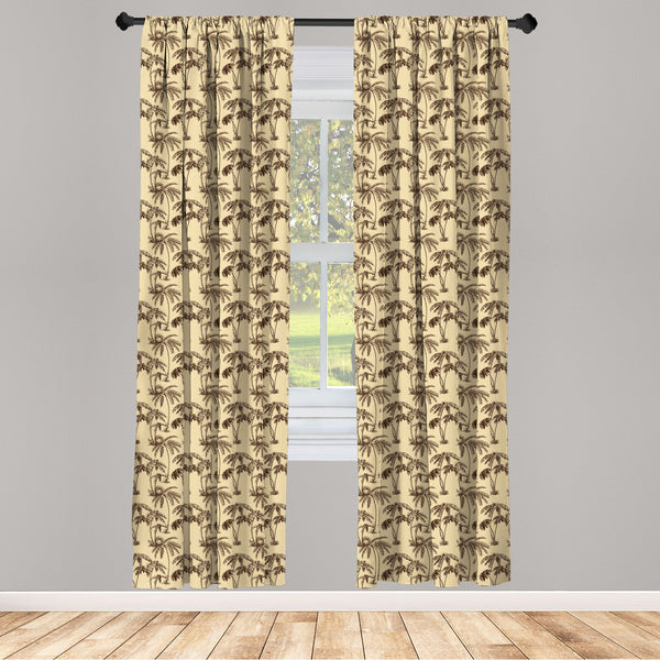 Tree Lightweight Curtains for Window Decor Microfiber 2 Panel Set for Living Room & Bedroom