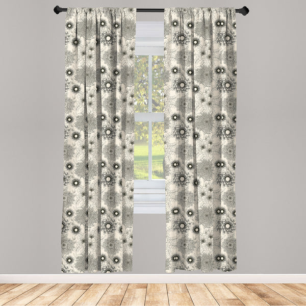 Dahlia Lightweight Curtains for Window Decor Microfiber 2 Panel Set for Living Room & Bedroom