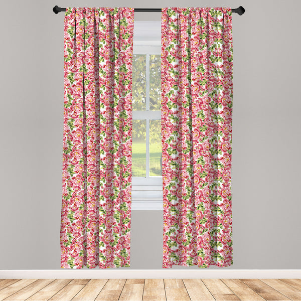 Romantic Lightweight Curtains for Window Decor Microfiber 2 Panel Set for Living Room & Bedroom