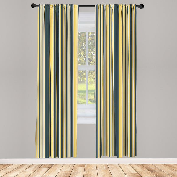 Geometric Lightweight Curtains for Window Decor Microfiber 2 Panel Set for Living Room & Bedroom