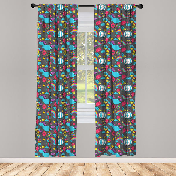 Unicorn Lightweight Curtains for Window Decor Microfiber 2 Panel Set for Living Room & Bedroom