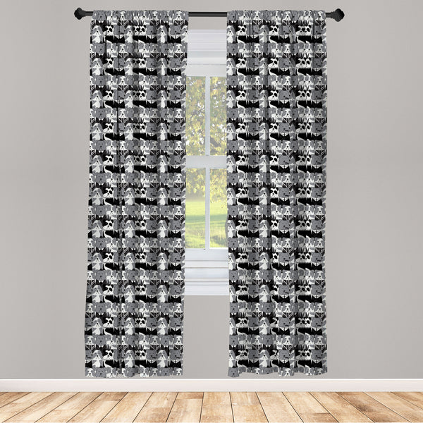 Bulldog Lightweight Curtains for Window Decor Microfiber 2 Panel Set for Living Room & Bedroom