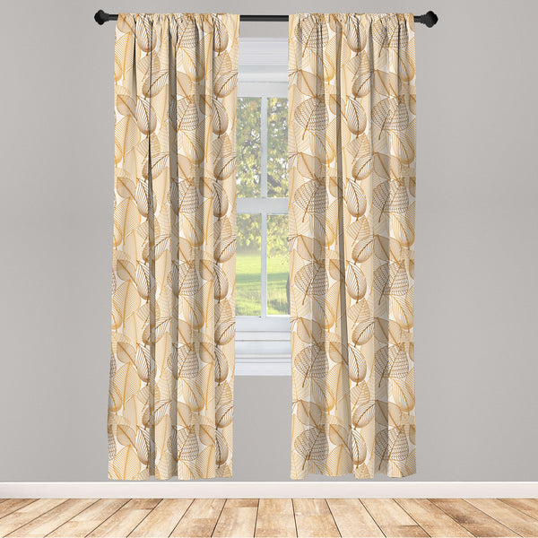 Earth Tones Lightweight Curtains for Window Decor Microfiber 2 Panel Set for Living Room & Bedroom