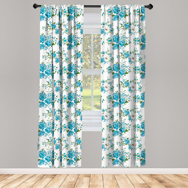 Vintage Lightweight Curtains for Window Decor Microfiber 2 Panel Set for Living Room & Bedroom