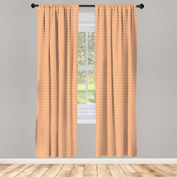 Chevron Lightweight Curtains for Window Decor Microfiber 2 Panel Set for Living Room & Bedroom