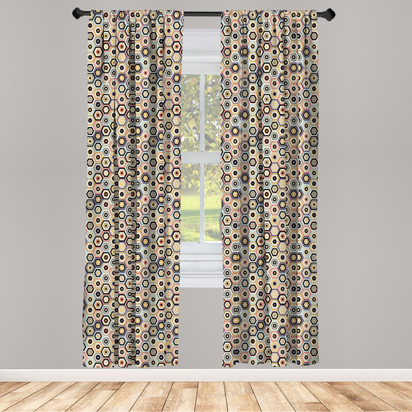 Honeycomb Lightweight Curtains for Window Decor Microfiber 2 Panel Set for Living Room & Bedroom