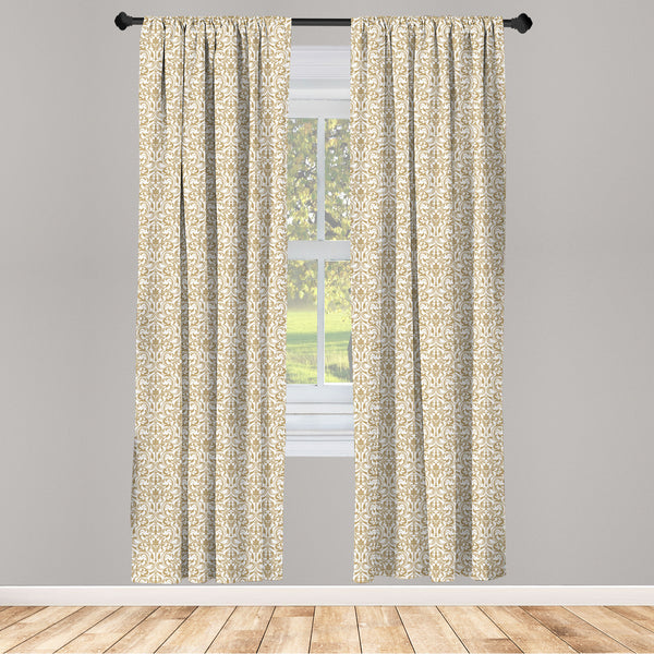 Baroque Lightweight Curtains for Window Decor Microfiber 2 Panel Set for Living Room & Bedroom