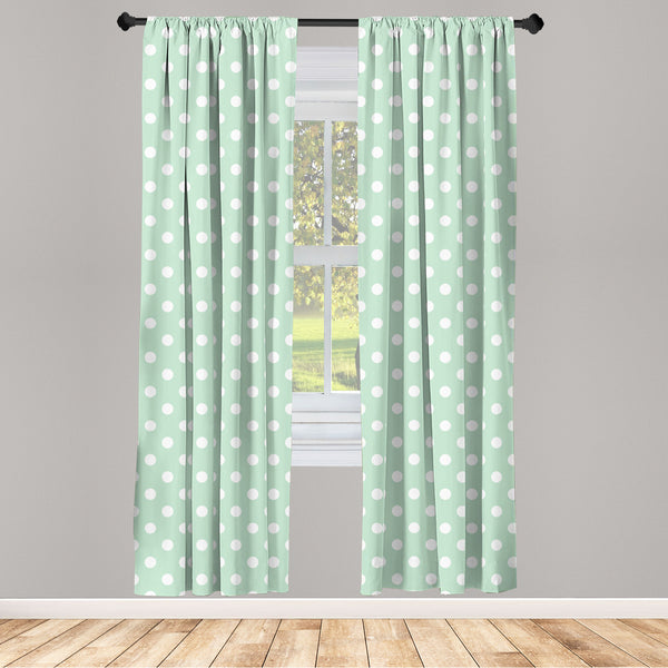 Mint Lightweight Curtains for Window Decor Microfiber 2 Panel Set for Living Room & Bedroom