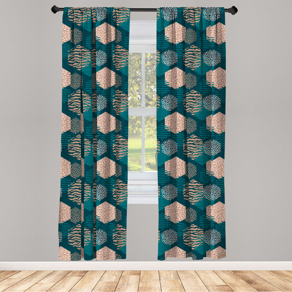 Leopard Lightweight Curtains for Window Decor Microfiber 2 Panel Set for Living Room & Bedroom