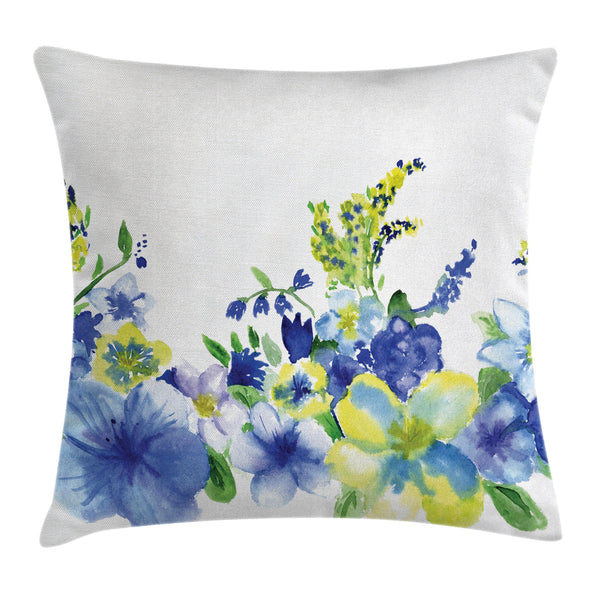 Watercolor Flower Throw Pillow Cover Decorative Accent Cushion Pillow Case with HQ Printing