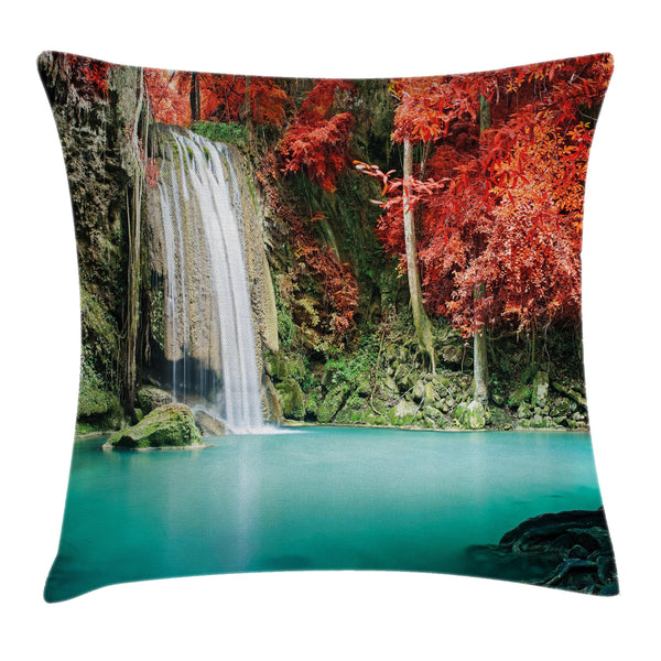 Waterfall Throw Pillow Cover Decorative Accent Cushion Pillow Case with HQ Printing