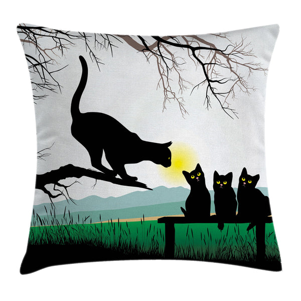 Cat Throw Pillow Cover Decorative Accent Cushion Pillow Case with HQ Printing