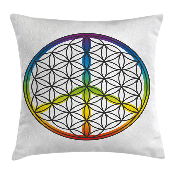 Hippie Throw Pillow Cover Decorative Accent Cushion Pillow Case with HQ Printing