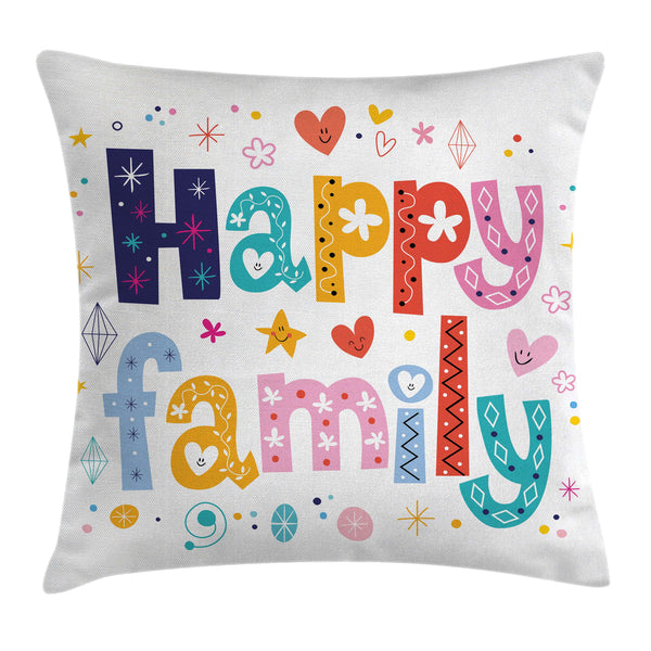 Family Throw Pillow Cover Decorative Accent Cushion Pillow Case with HQ Printing