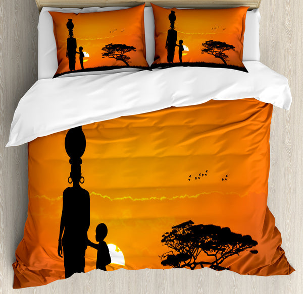 African Duvet Cover Set Decorative Bedding Set with Pillow Sham