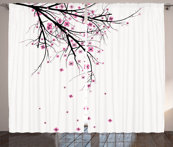 Nature Window Curtains 2 Panel Set for Bedroom and Living Room Decor