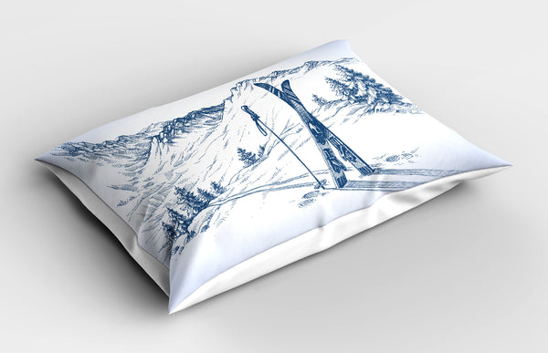 Winter Printed Pillow Cover Decorative and Machine Washable Shams with Envelope Closure