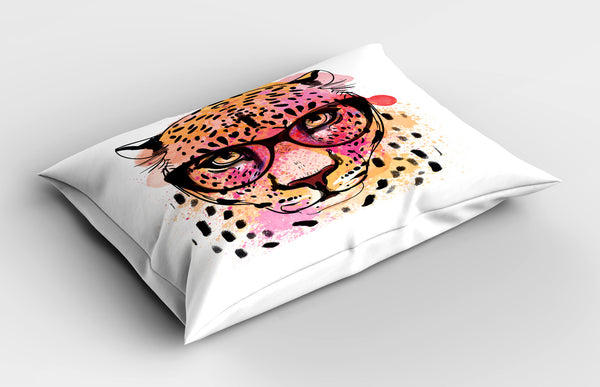 Animal Printed Pillow Cover Decorative and Machine Washable Shams with Envelope Closure