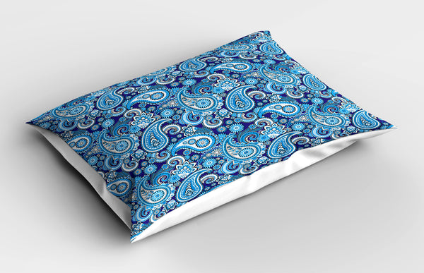 Paisley Printed Pillow Cover Decorative and Machine Washable Shams with Envelope Closure